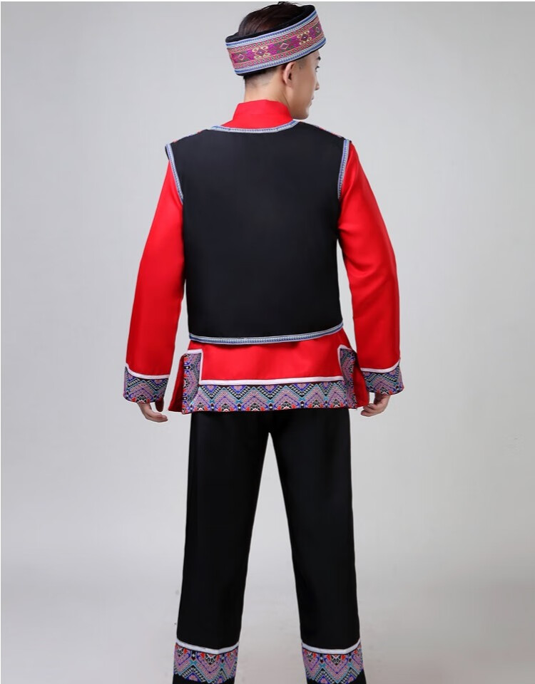 舒弗星新款土家族服装男少数民族成人舞蹈演出服苗族壮族服饰表演儿童