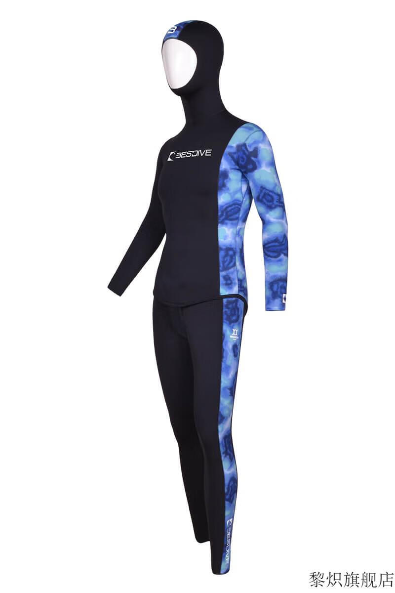 bestdive湿衣 bestdive蓝洞超弹尼龙自由潜水服3mm-5mm男女款分体式自