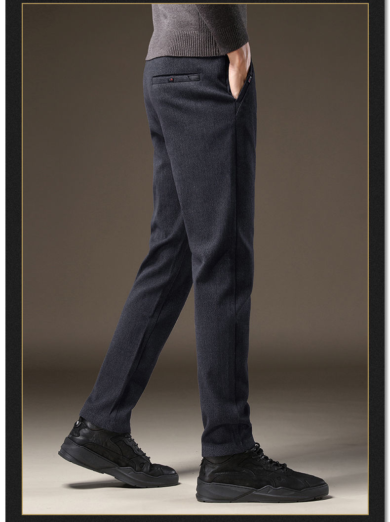 加厚休闲裤子男士冬装百搭显瘦显瘦帅气男式冬天男生9908灰色加绒28码