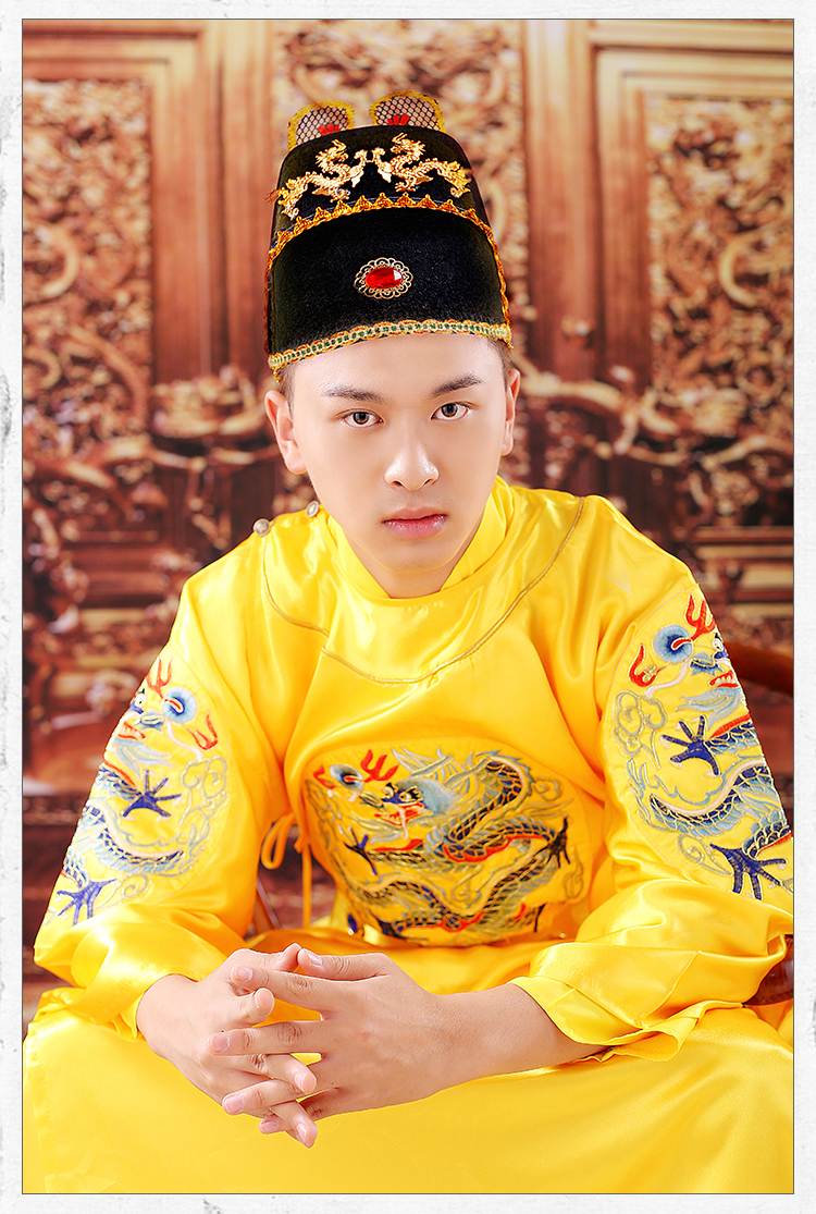 酥享明朝皇帝龙袍男套装皇上古装明制汉服刺绣黄袍女中国风王爷服蟒袍