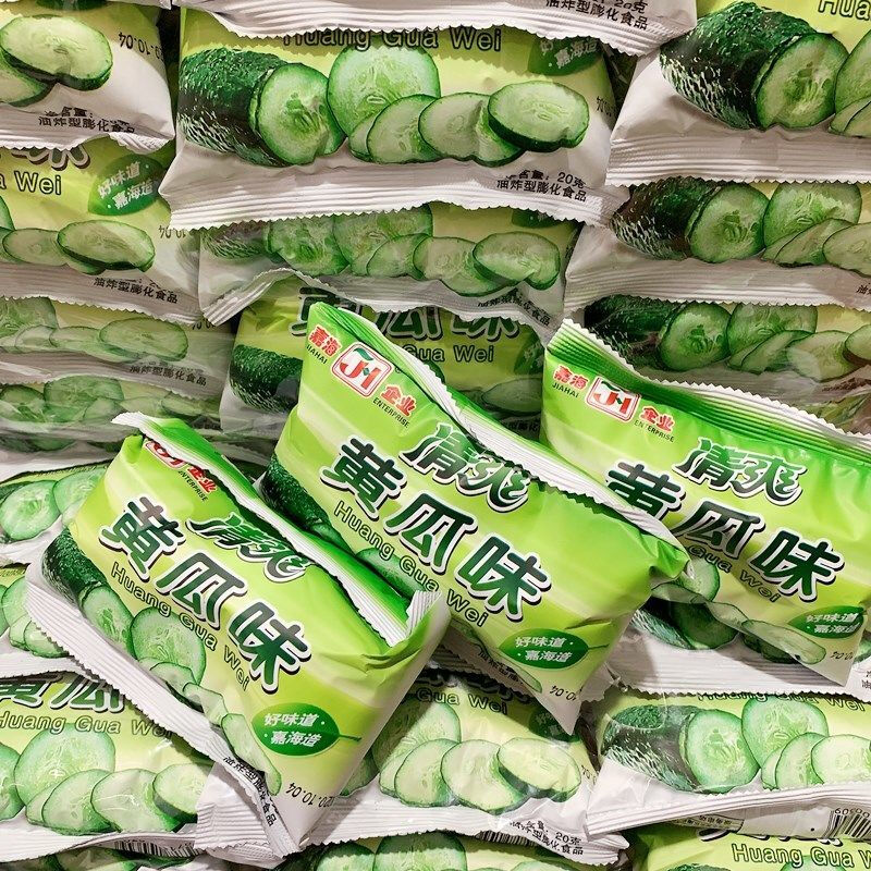 清爽拍黄瓜零食黄瓜味膨化食品薯片办公室休闲嘉海清爽拍黄瓜清爽黄瓜