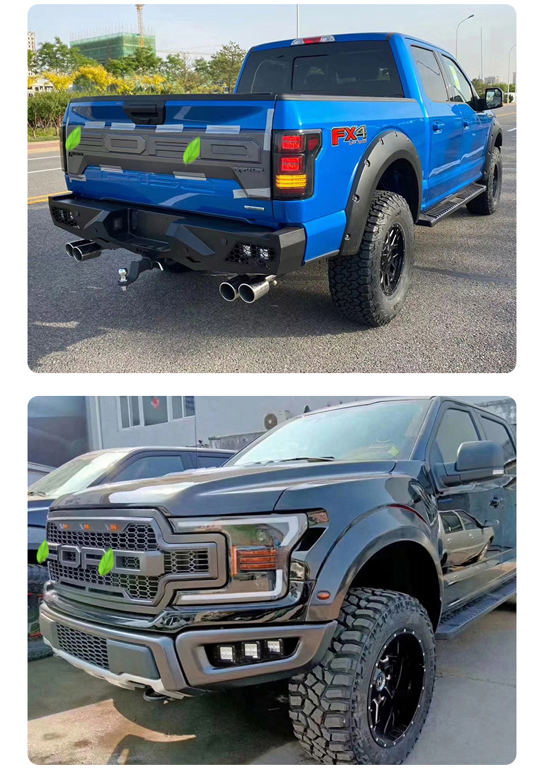 适用于福特f150改装猛禽宽体套件大包围中网前杠踏板美式大灯后尾门