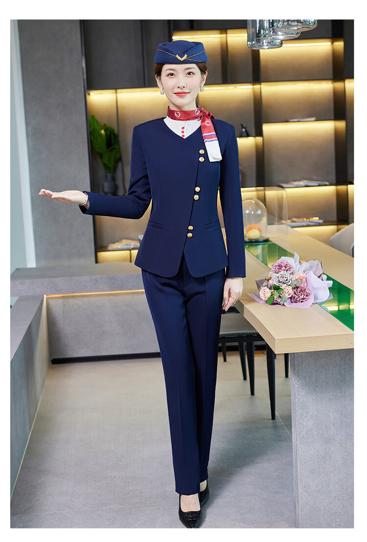 海航空姐制服职业女装套装长袖小西装外套女航空学院美容师酒店售楼部