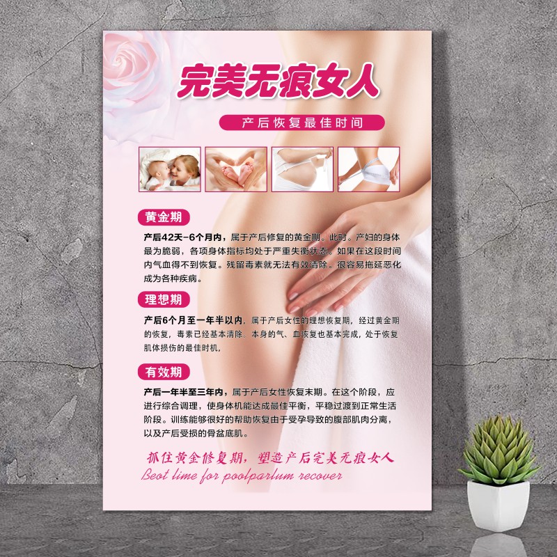 产后修复广告图月子康复宣传画产康海报催乳骨盆子宫恢复挂画装饰 12