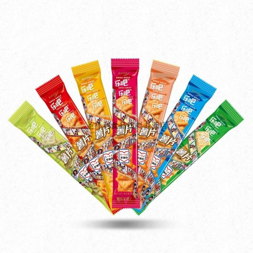 乐吧薯片50g冲量乐吧薯片非油炸整箱64袋多口味脆饼干办公室休闲零食