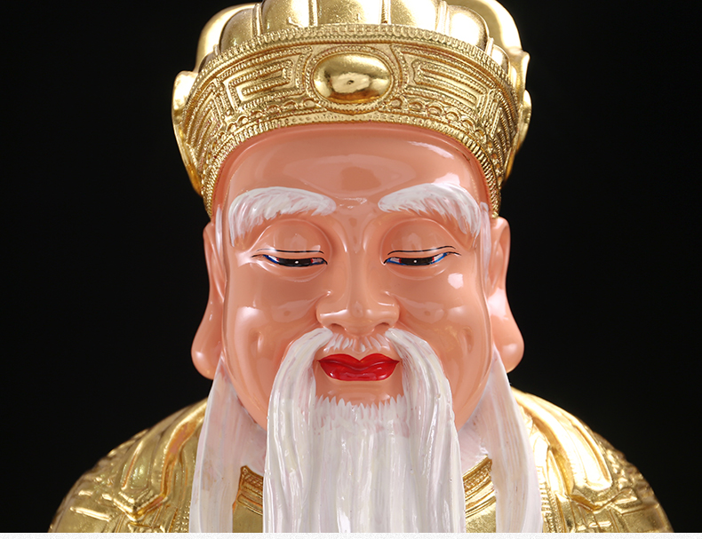 家用摆件福德正神土地婆土地奶门口土地爷16英寸38厘米高蓝衣土地公