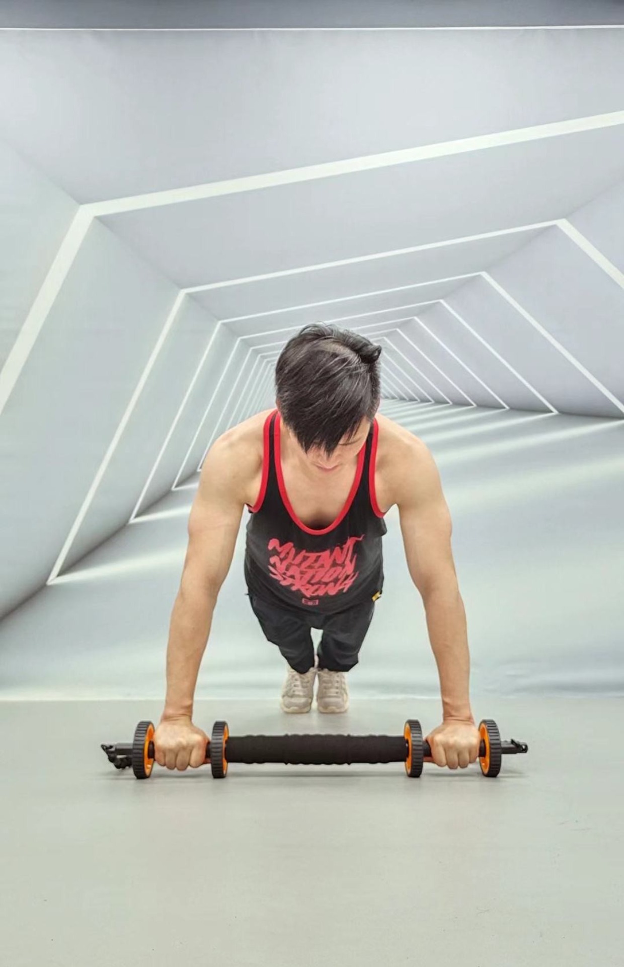 卷腹男士家用腹肌健身器室内同款健身腹肌臂力棒 基础款 弹力绳【图片