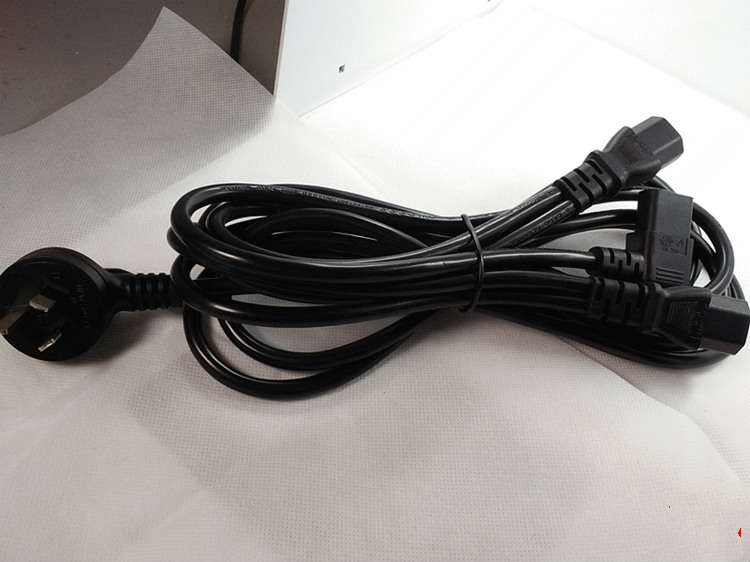 国标一分三电源线一拖三电源线三孔台式机电脑电源线一出3电源线 黑色