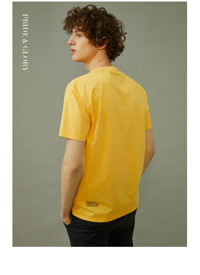 plory春夏季时尚创意logo复古做旧复古潮流印花男女休闲亲肤短袖t恤