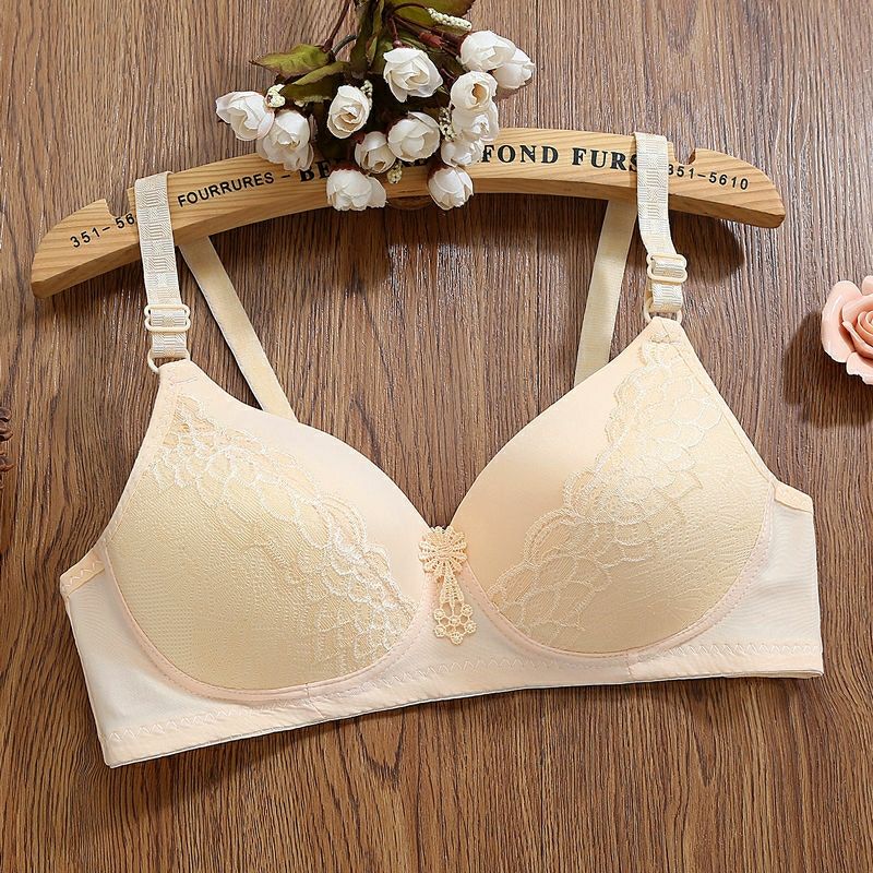 好品质女士薄款内衣】薄款无钢圈文胸聚拢舒适中老年人妈妈女士 肤色