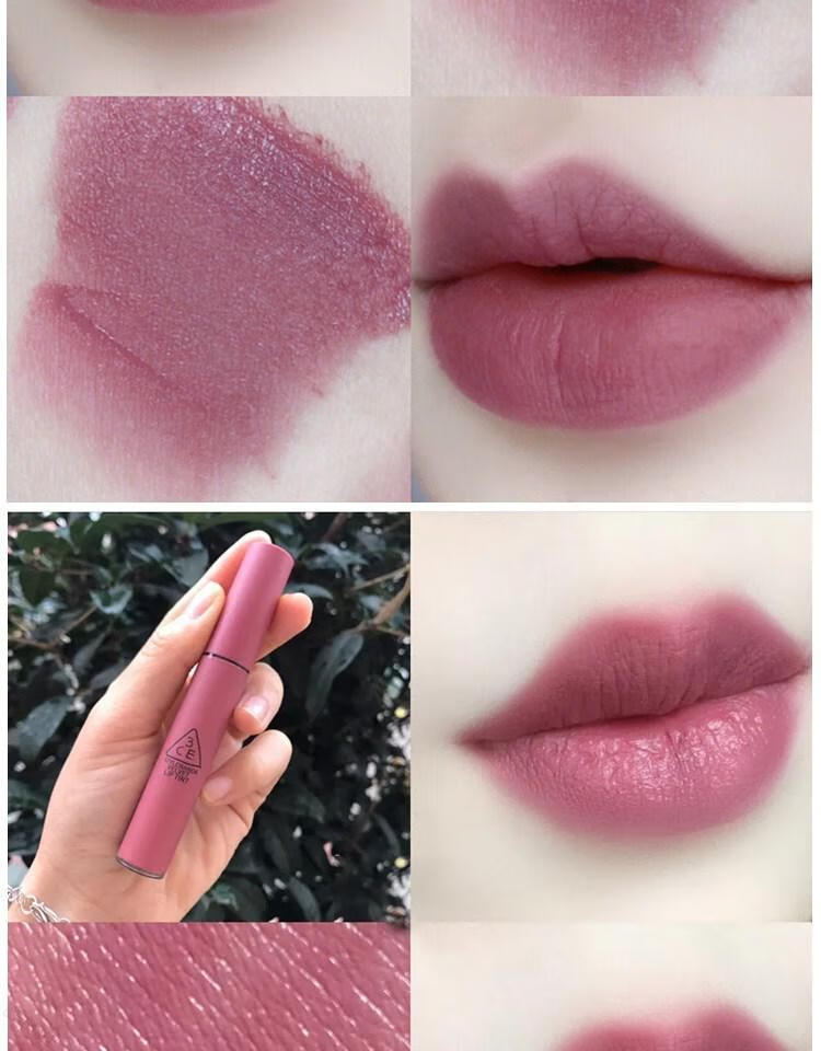 3ce新品迪士尼联名限定米奇唇釉丝绒雾面哑光口红蓝管蓝南瓜色 慕斯