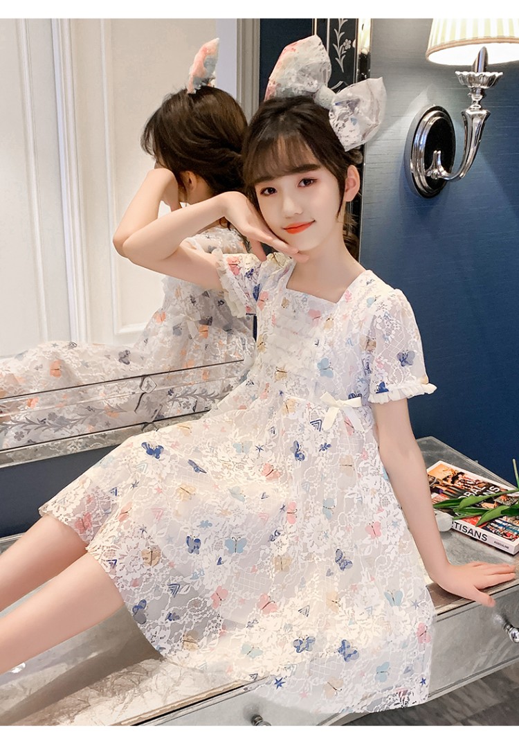 拙拙猪童装女童连衣裙夏装2021新款时髦儿童中大童裙子夏季小女孩宝宝