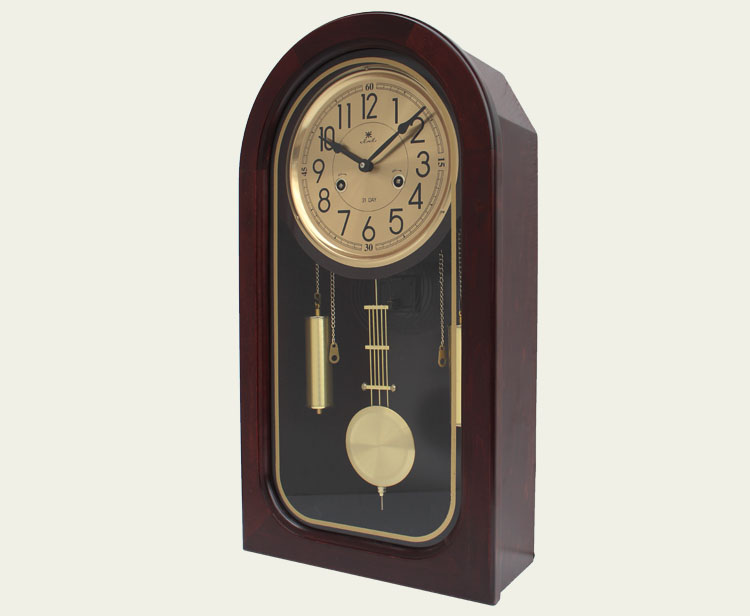 老式机械摇摆挂钟上发条铜钟挂钟机械挂钟实木中式欧式老式家用创意