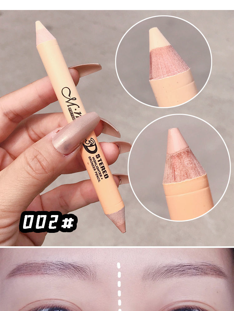 menow美诺高光卧蚕笔双头化妆修容遮瑕哑光自然女珠光李佳琦推荐3钻白