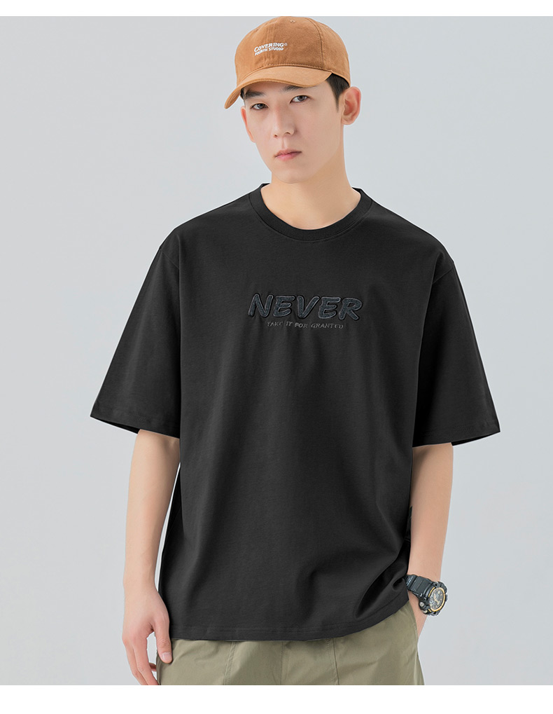 广州十三行男装t恤13行生夏季简约短袖重磅情侣上衣士t恤宽松随性衣服