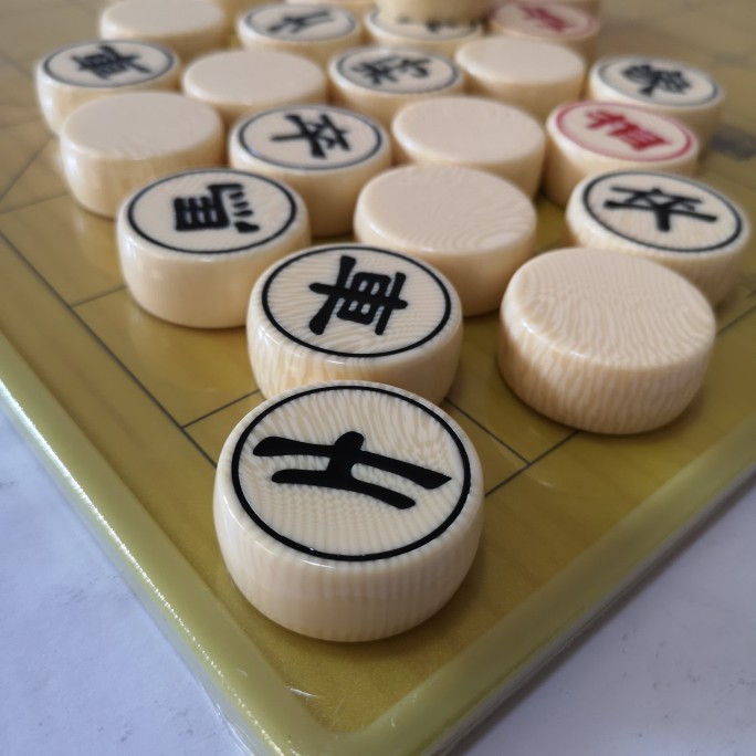 象棋牛角中国象棋麻将树脂防玉耐摔耐磨儿童成人套装比赛刘炳森隶书