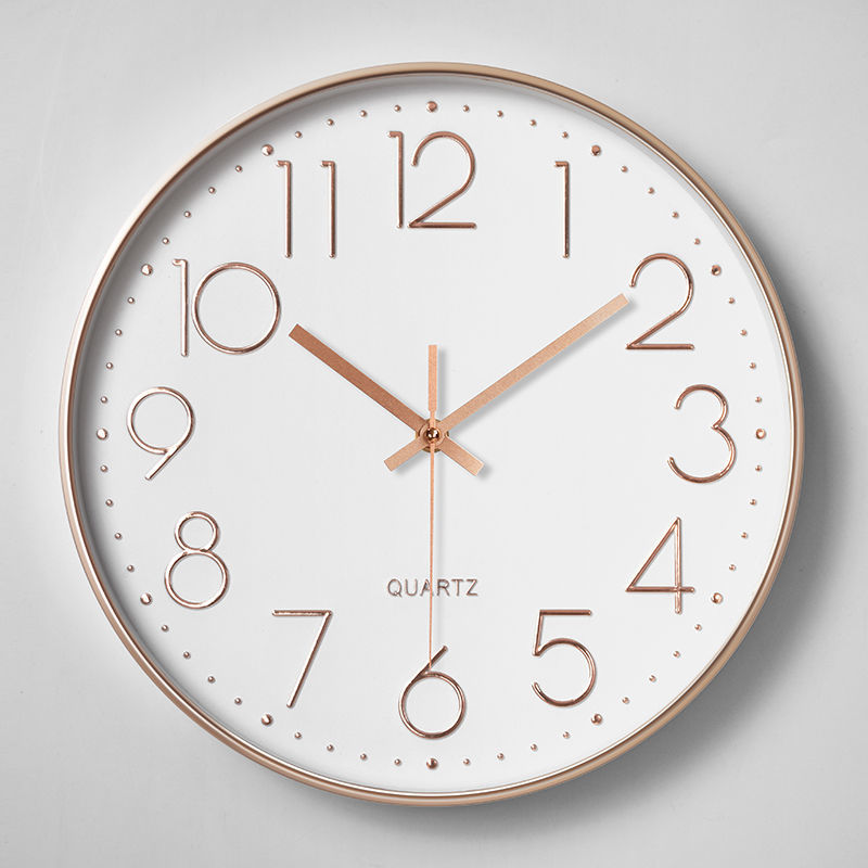 阿麦思 挂钟家用时钟挂墙静音钟表卧室无声石英钟墙上挂表客厅现代