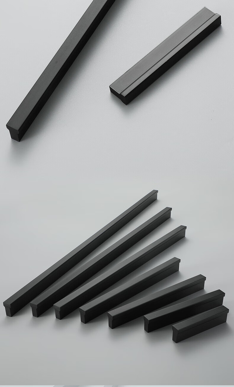 柜门拉手通体衣柜门加长条拉手金色轻奢现代简约橱柜黑色通顶柜门把手