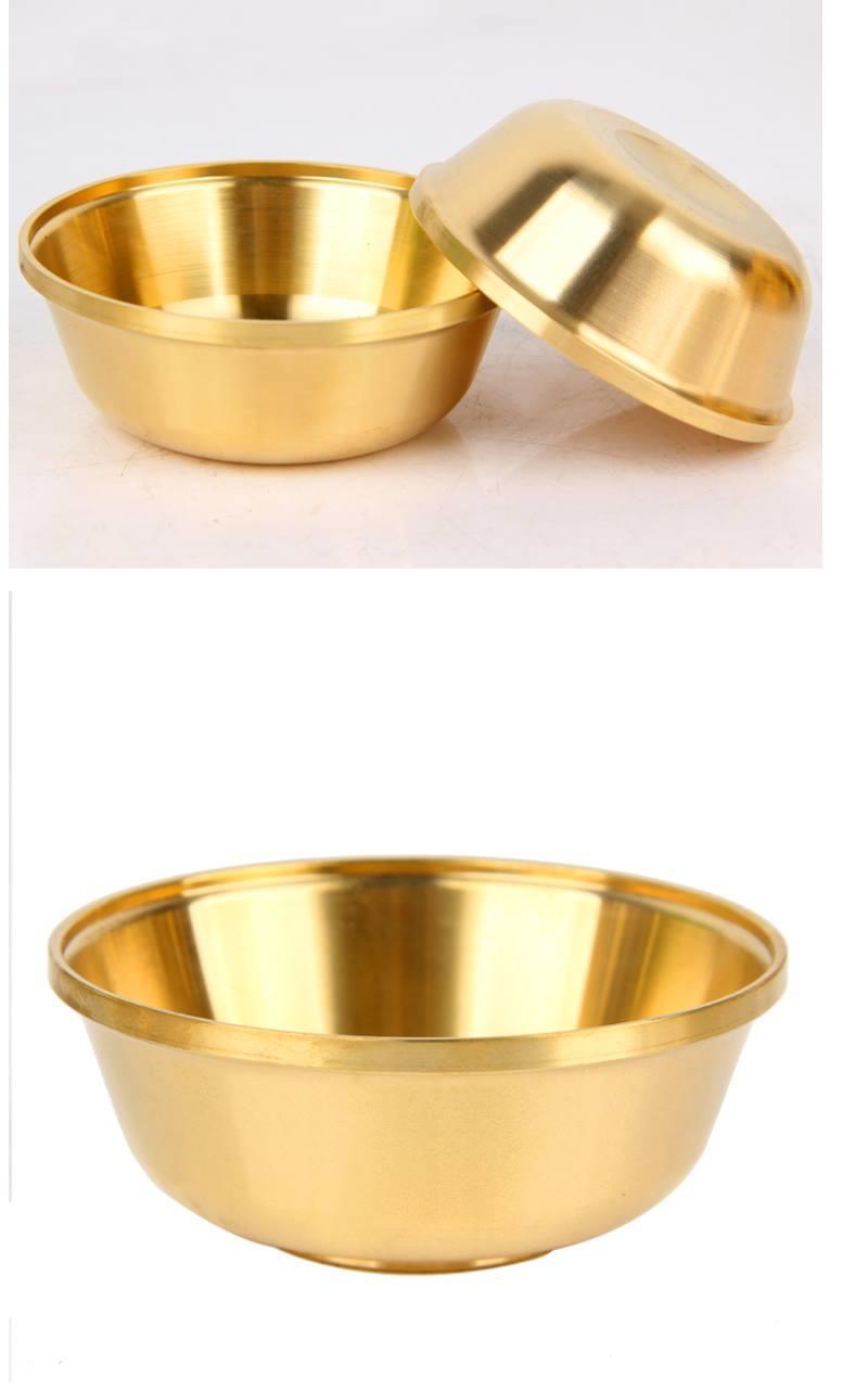 【曲美思】佛前铜供佛水碗供水小号铜供佛铜圣水碗 有底铜供水碗摆件