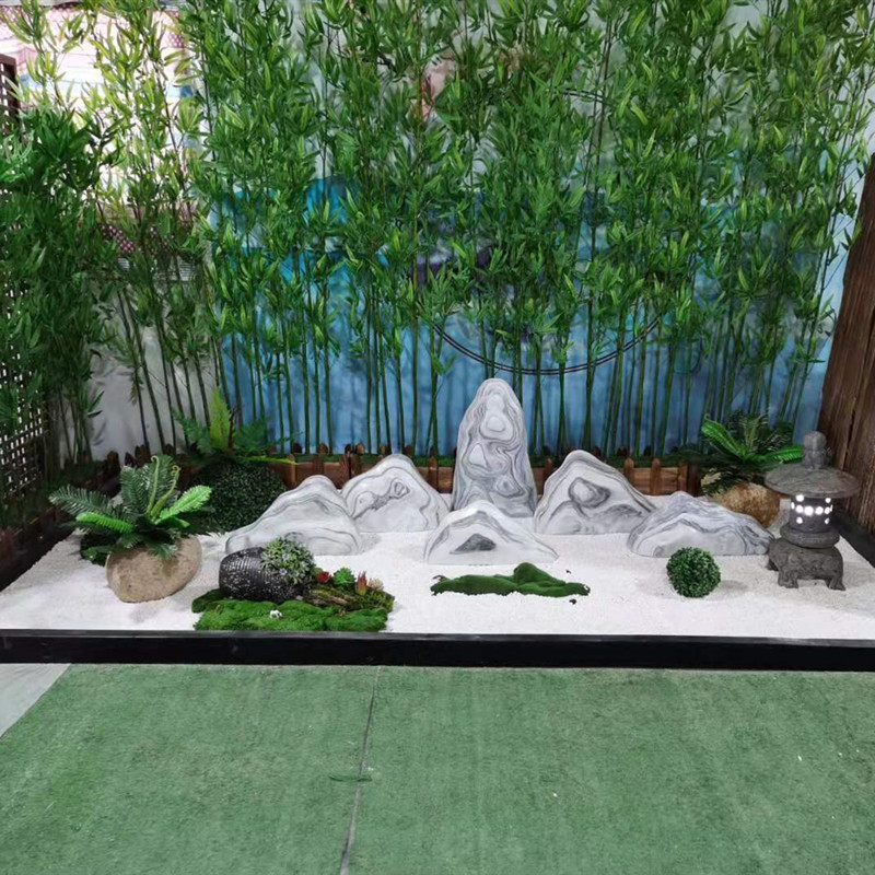 石雕室内庭院雪浪石摆件别墅公司酒店室外装饰景观石头 如意款三块