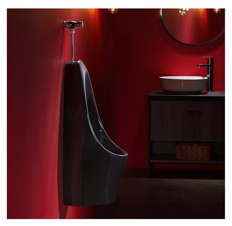 和成小便斗 hcg和成卫浴黑色小便斗酒吧餐厅挂墙式自动感应冲水小便池