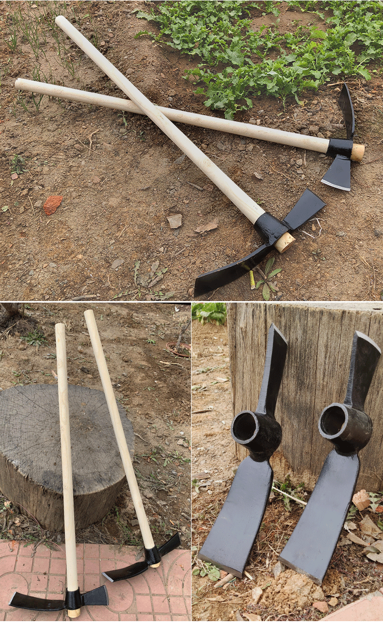 户外挖树桩刨根全钢锻造两用锄头挖春冬竹笋挖笋器农用镐斧小号挖笋锄