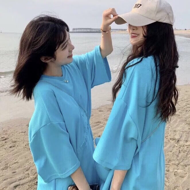 闺蜜装套装女二人夏季学生版宽松凹凸兔子短袖t恤 斜挎公仔两sn1219