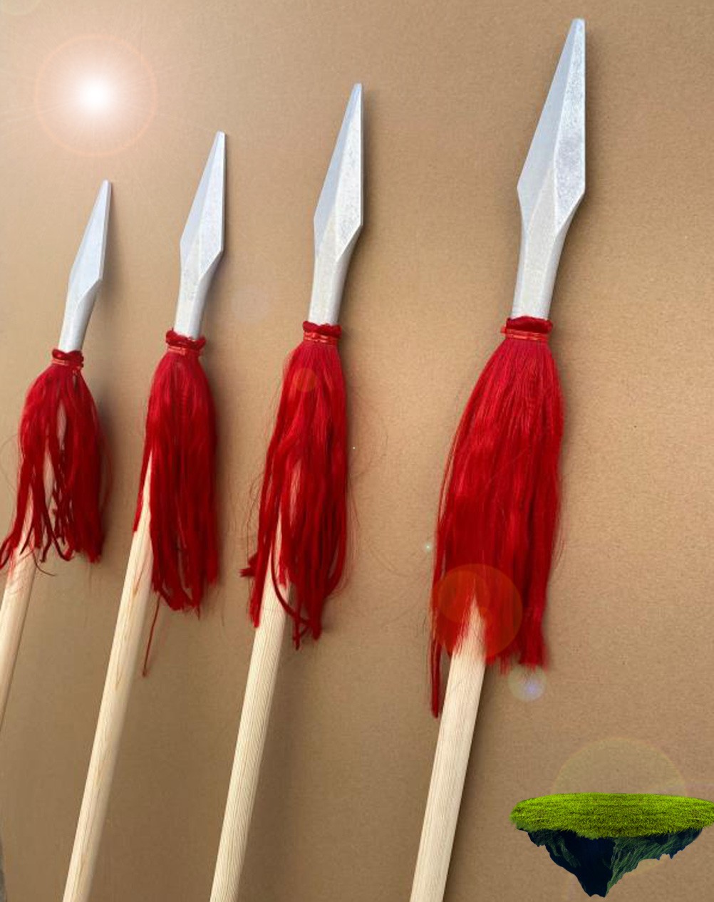 红樱枪木质长矛红缨枪表演道具儿童节玩具中小学生舞蹈 1.