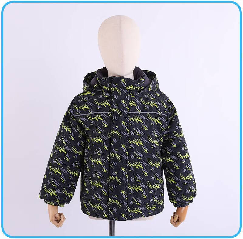 儿童滑冰服装 男童印花棉衣滑雪服套装冰雪运动装室外滑冰滑雪棉服