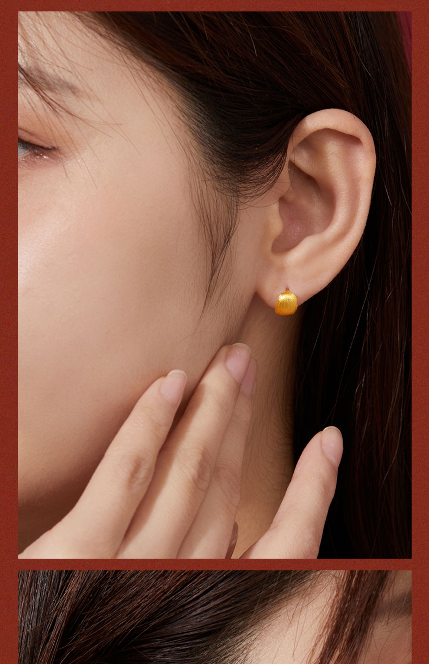 999足金黄金耳钉小豆豆5g单只养耳洞金豌豆金耳环女时尚新款中秋节礼