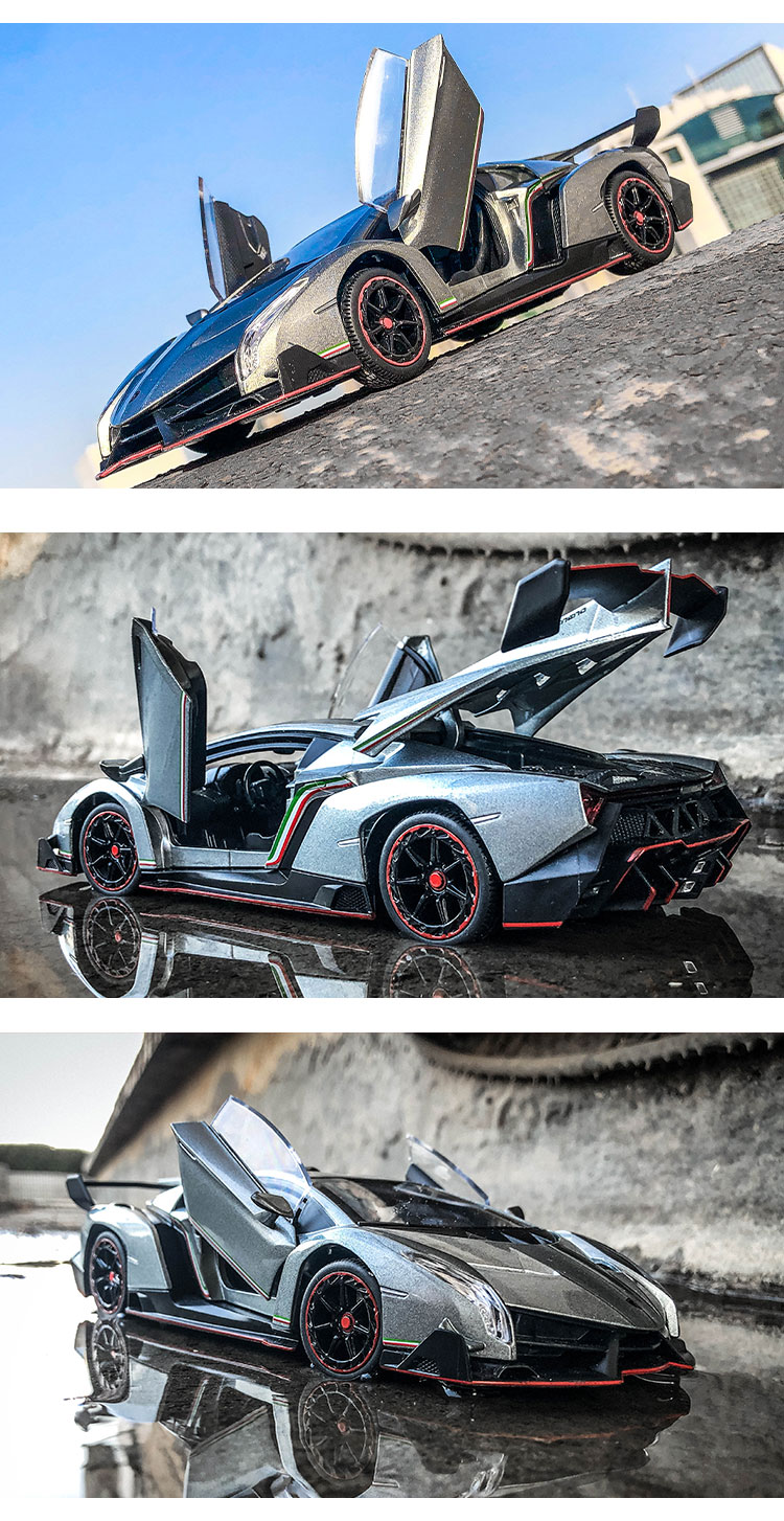 1:24兰博基尼毒药veneno汽车模型仿真跑车模型摆件男孩礼物合金玩具车