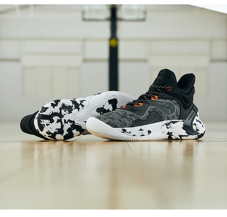 【商场同款】安踏速决4代篮球鞋男鞋高帮要疯战靴运动鞋112041612 黑