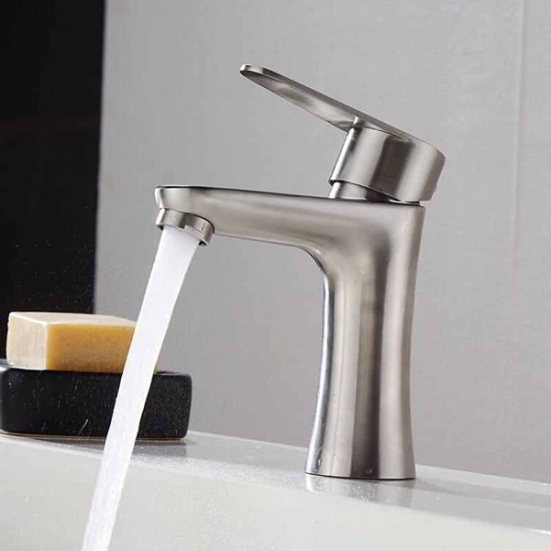 冷暖水龙头304不锈钢单冷面盆龙头卫生间洗手洗脸盆冷热台盆全铜龙头