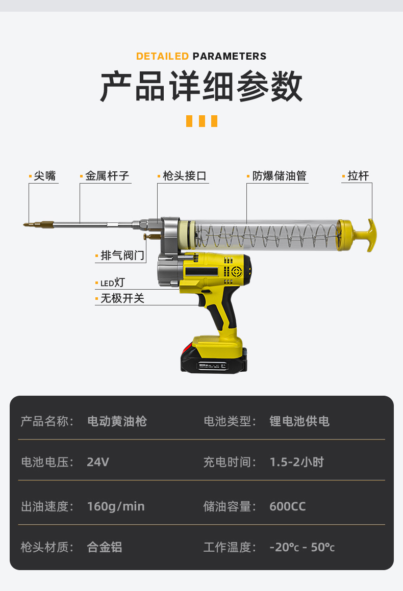 24v电动黄油机电动黄油枪24v充电式全自动锂电池高压强力便携打挖机