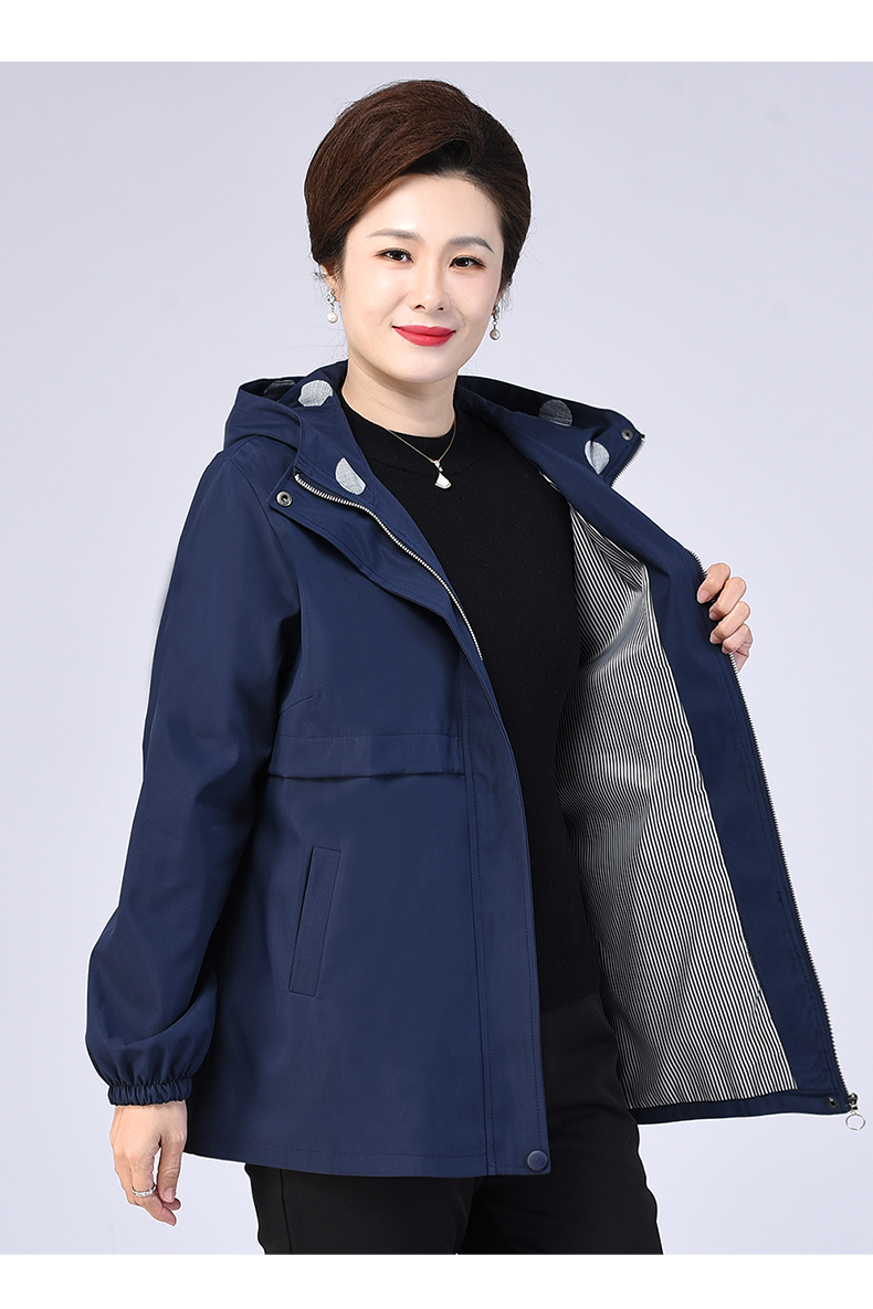大码胖妈妈加肥加大码春秋装外套240斤中老年女装胖太太风衣妈妈上衣
