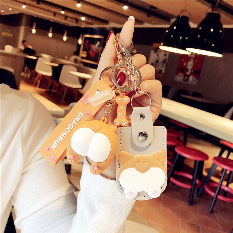 杰纳顺门禁卡套小卡可爱狗屁股迷你小卡卡套钥匙扣电梯门禁迷你水滴小