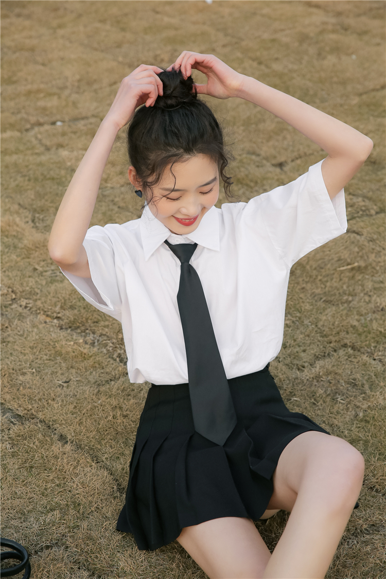 短款短袖上衣高中生少女生夏天衣服初中生女装中学生女孩热天衬衣29