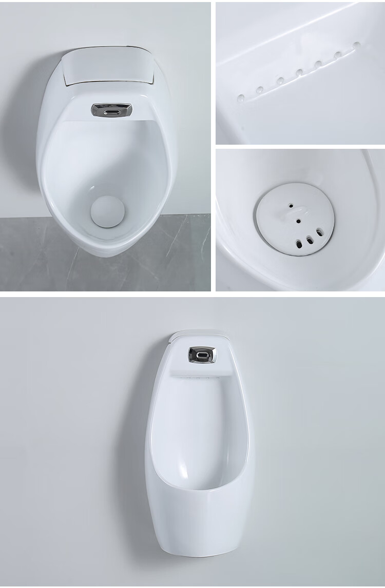 黑色小便器一体智能自动感应男士挂墙式家用立式卫生间陶瓷小便池