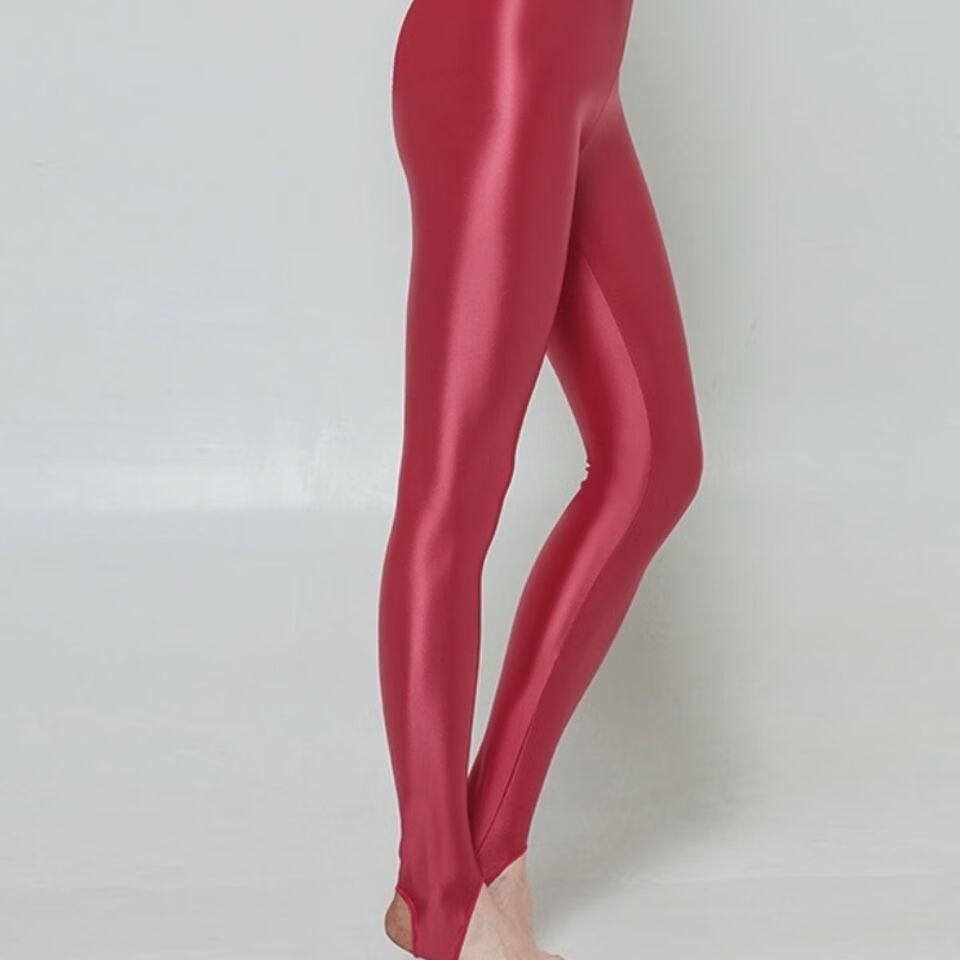 诗姿柔健美裤油亮光泽新款打底裤脚蹬裤男女外穿丝滑健美瑜伽运动中腰