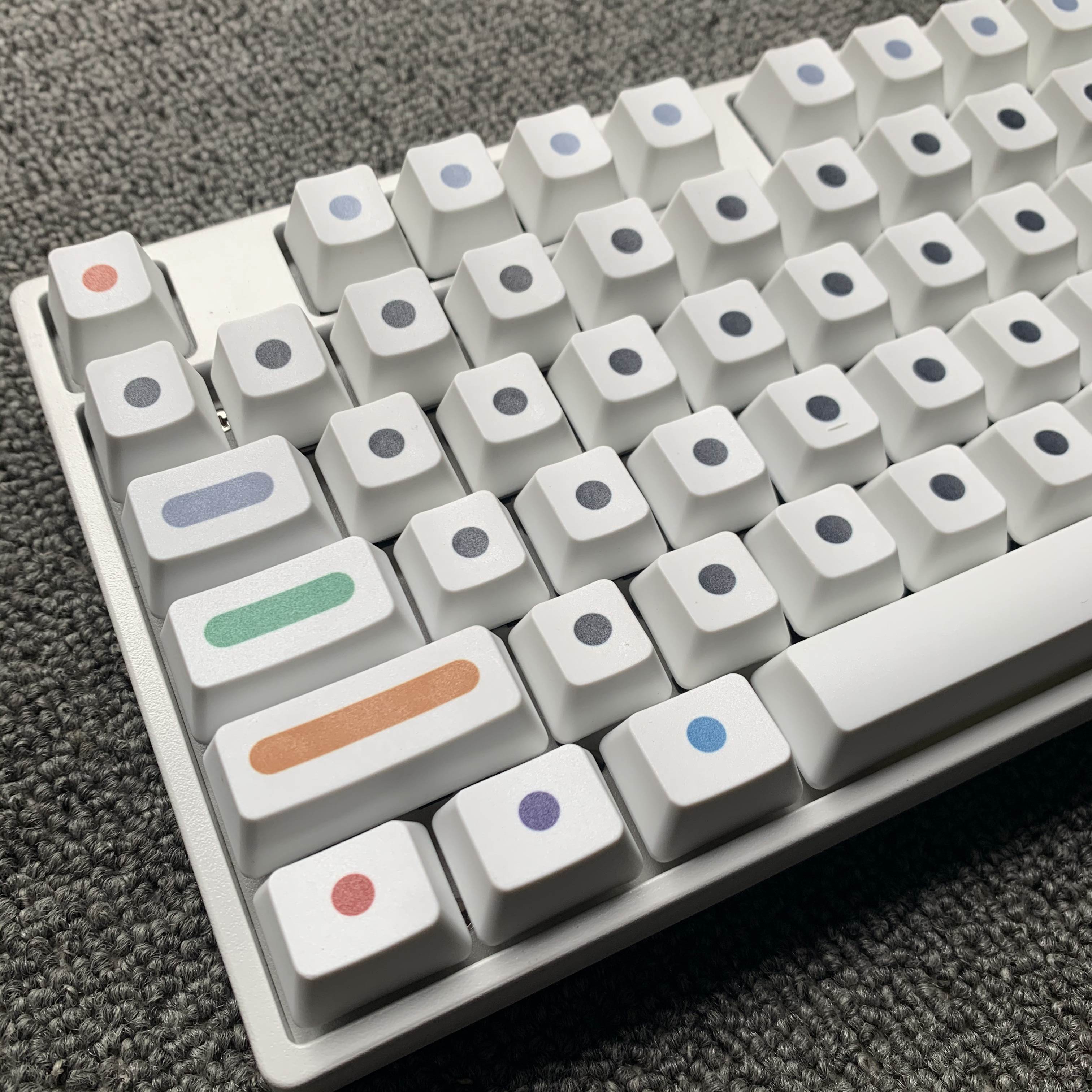 雷蛇通用彩色涂鸦风格机械键盘白色极简几何ui青轴红轴游戏办公lol飞