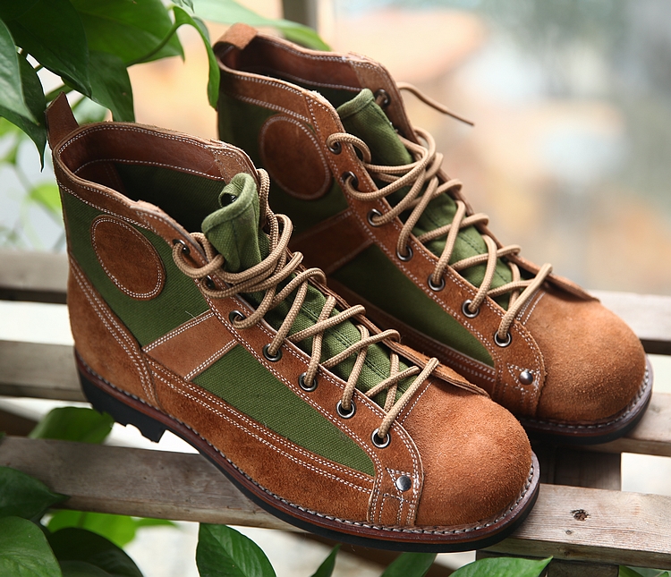 固特异手工装靴65式伞兵靴翻毛高帮皮鞋男工作靴大逃亡黄靴品质定制款