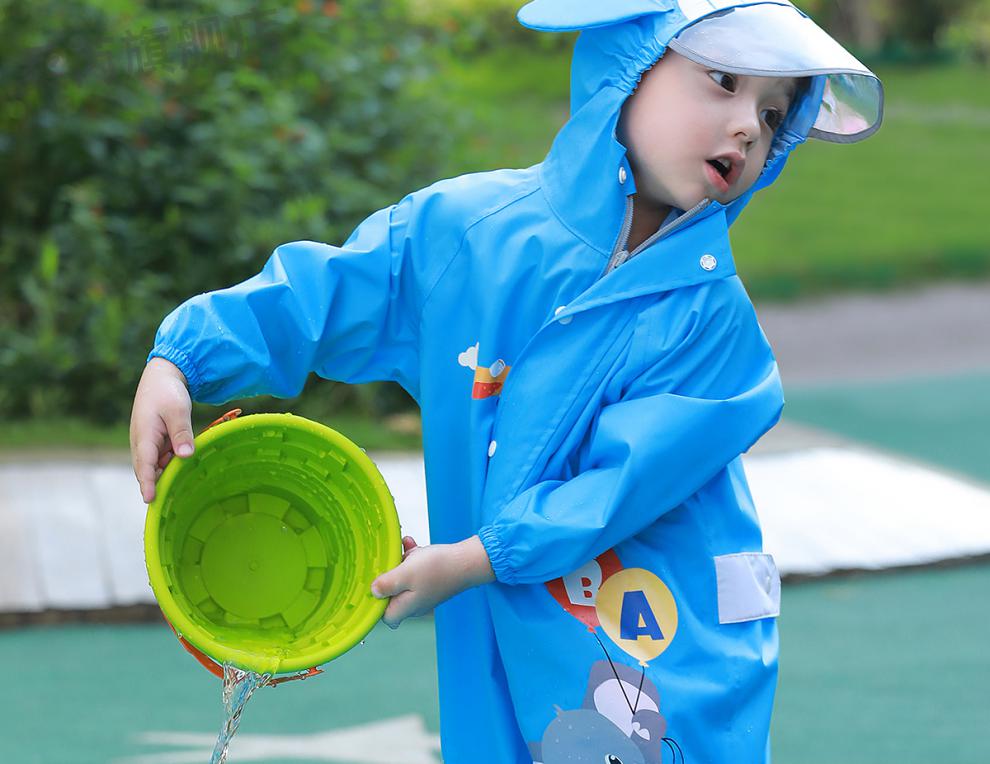 暴龙雨防水雨衣备美儿童连体雨衣雨裤卡通雨披恐龙男童女童一体式幼儿
