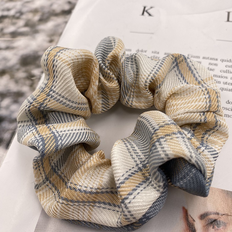 裕德俊温柔一刀jk大肠圈bm发圈头绳韩国ins网红少女格子发圈森系大肠