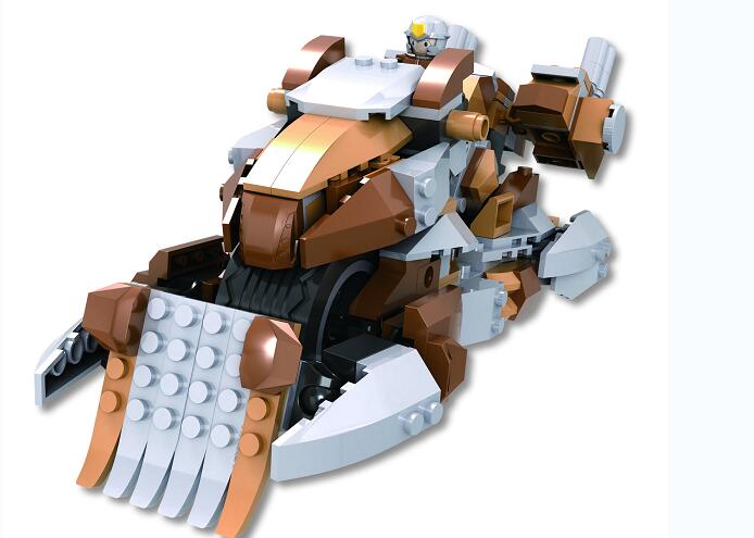 拼插玩具积高侠14913q版烈焰战车勇士快乐童年组装机器人14914金印