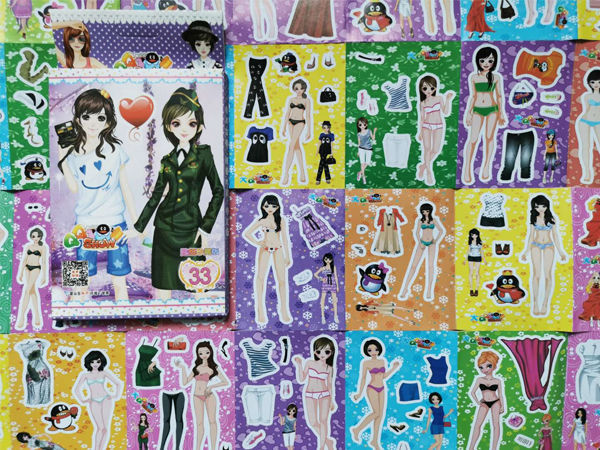 腾亿优品儿童卡通换衣服公主换装贴纸女孩泡泡贴反复粘贴贴画本贴纸