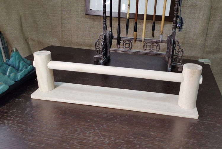 放宣纸的架子新款照梦府卷轴架实木单层架子书法长卷纸架书画巾挂架