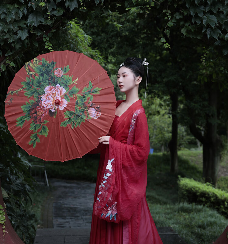 油纸伞古风古装伞油纸伞舞蹈伞绸布演出汉服女男古风防雨防晒装饰古典