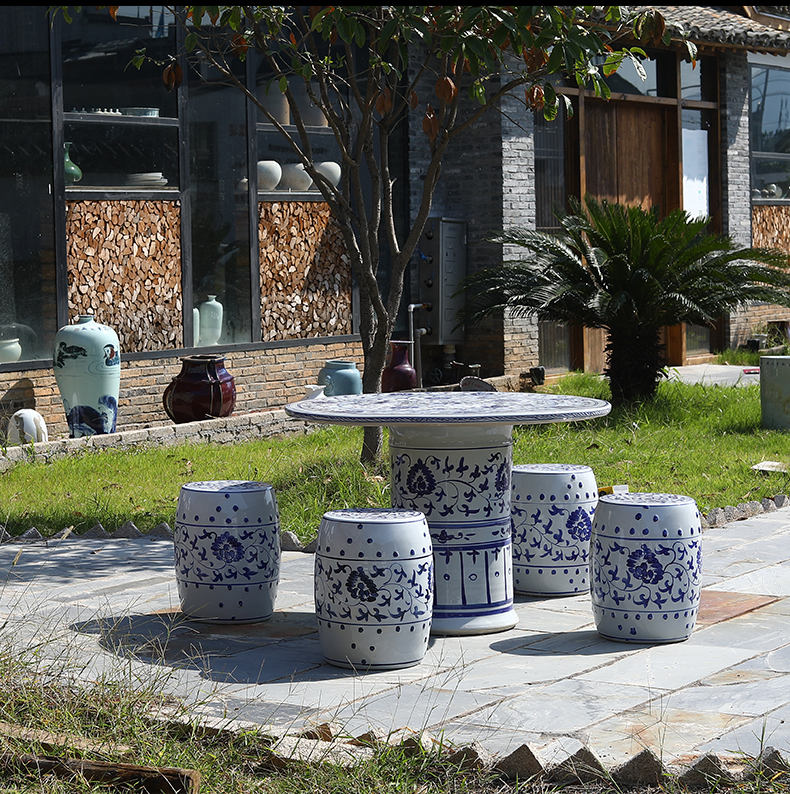 横翠佳缘景德镇陶瓷桌子凳子套装户外阳台庭院茶几公园露台休闲圆桌椅