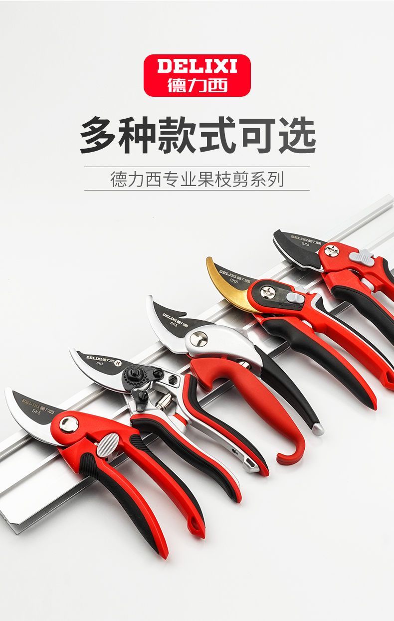德力西果树枝条修枝剪刀树枝园艺园林花园花艺花剪强力省力剪子可用