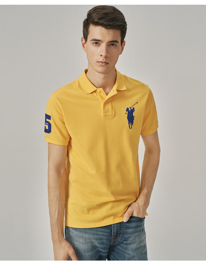 polo sport男士潮牌polo衫2021休闲宽松套头衫体恤衣服 黑色 s